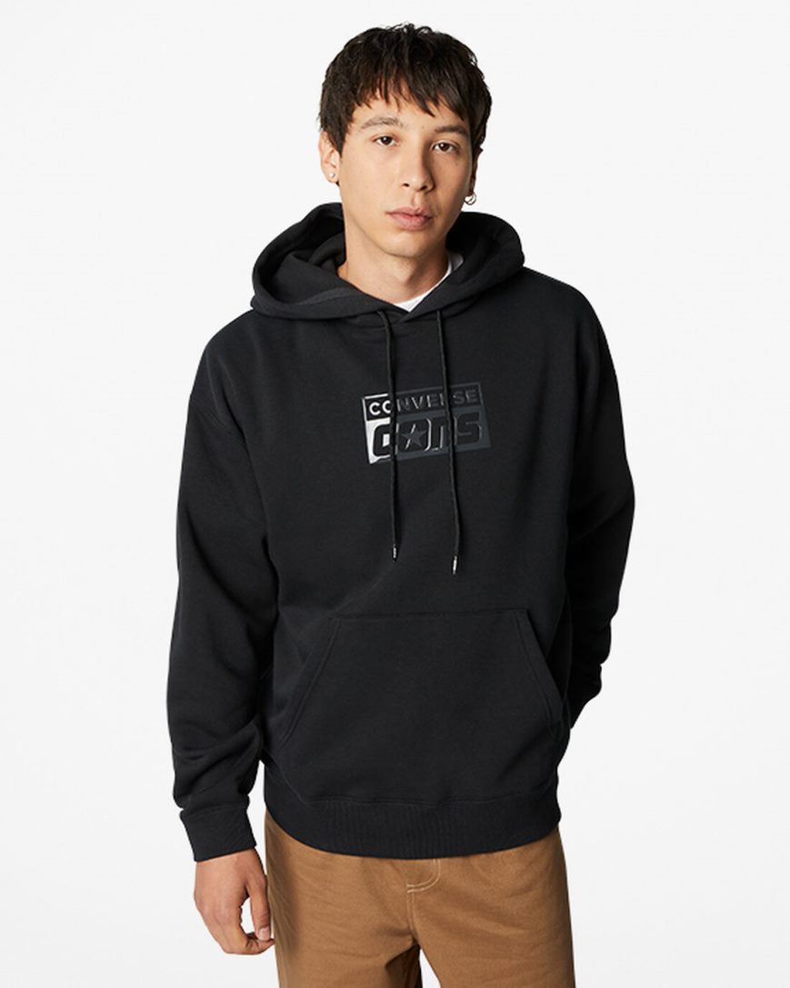 Moletom Com Capuz Converse CONS Fleece Pullover Masculino Pretas | PT N0P5793